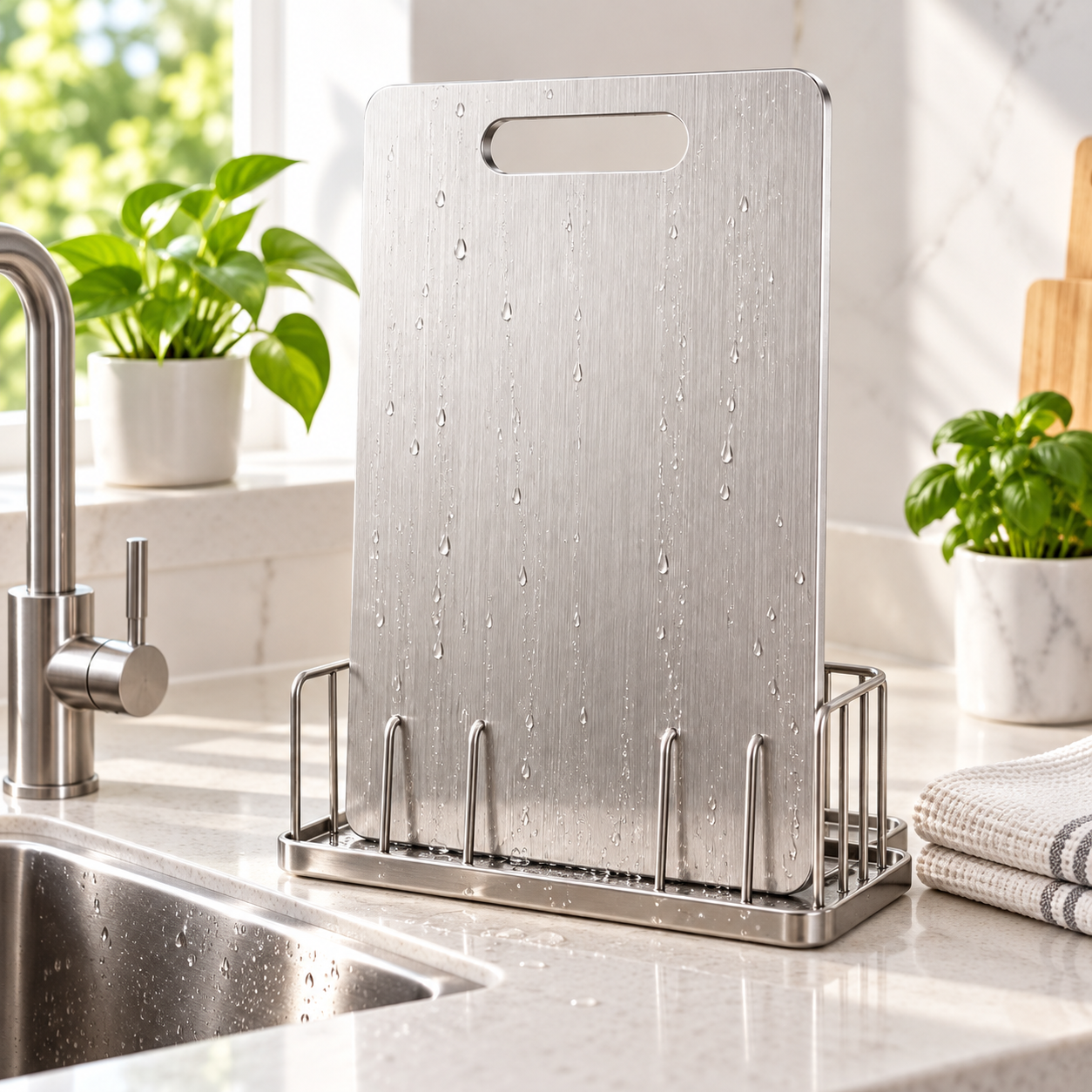 316 Stainless Steel Double-Sided Cutting Board
