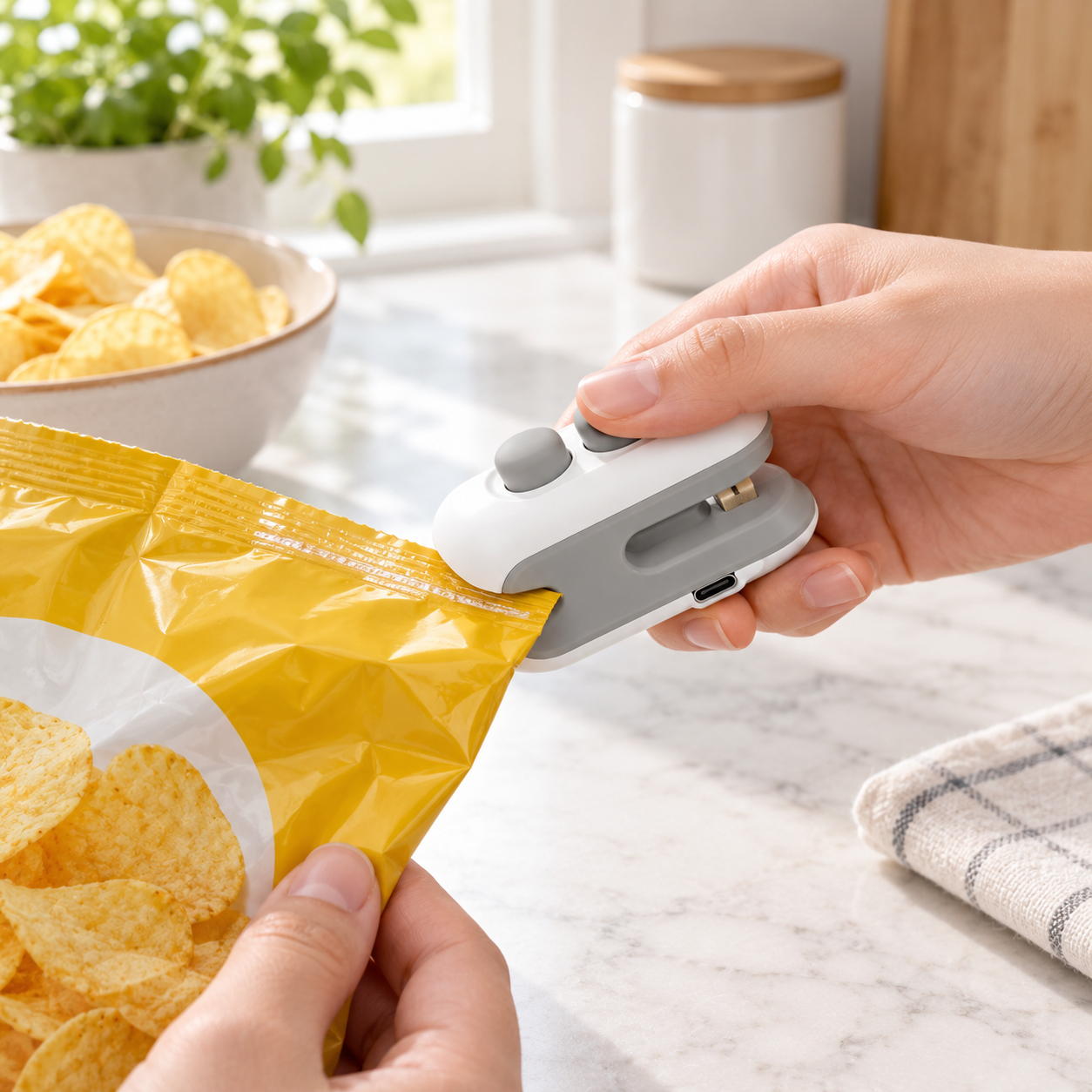 2-in-1 Rechargeable Mini Bag Sealer & Cutter
