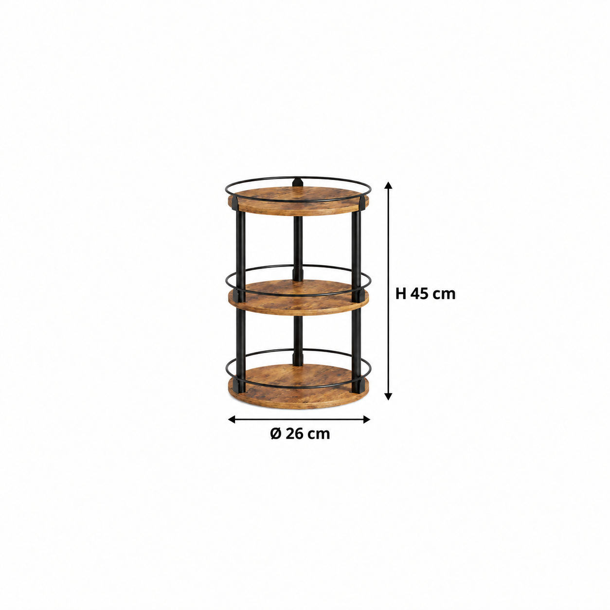 3-Tier 360° Rotating Wood-Grain Spice Rack Organizer