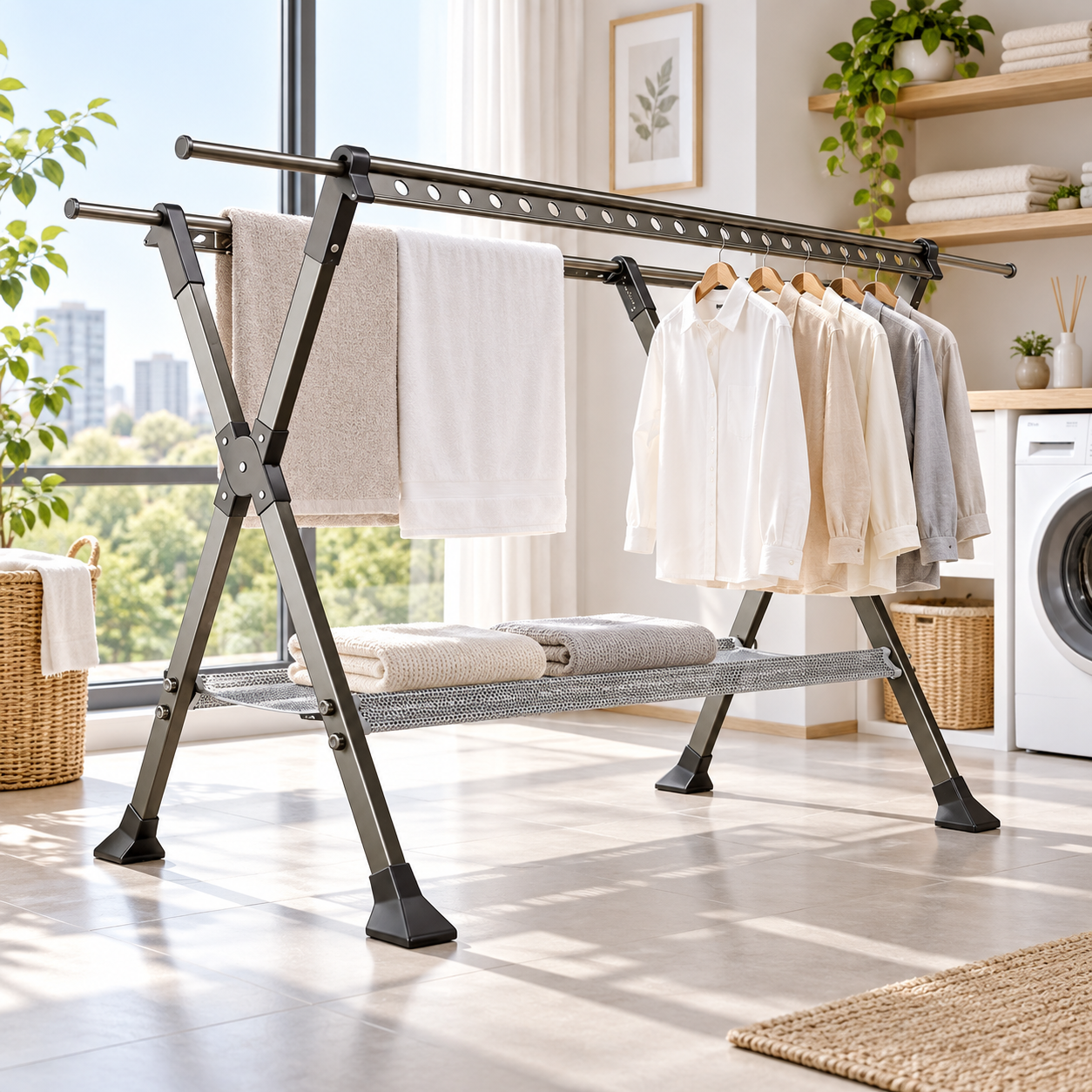 Adjustable Aluminium Alloy Clothes Drying Rack