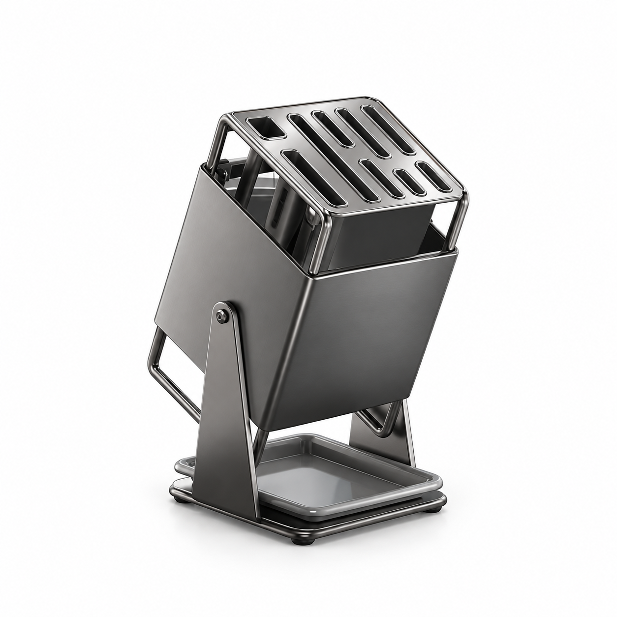 30° Rotating Knife & Cutlery Organizer with Drainage Tray