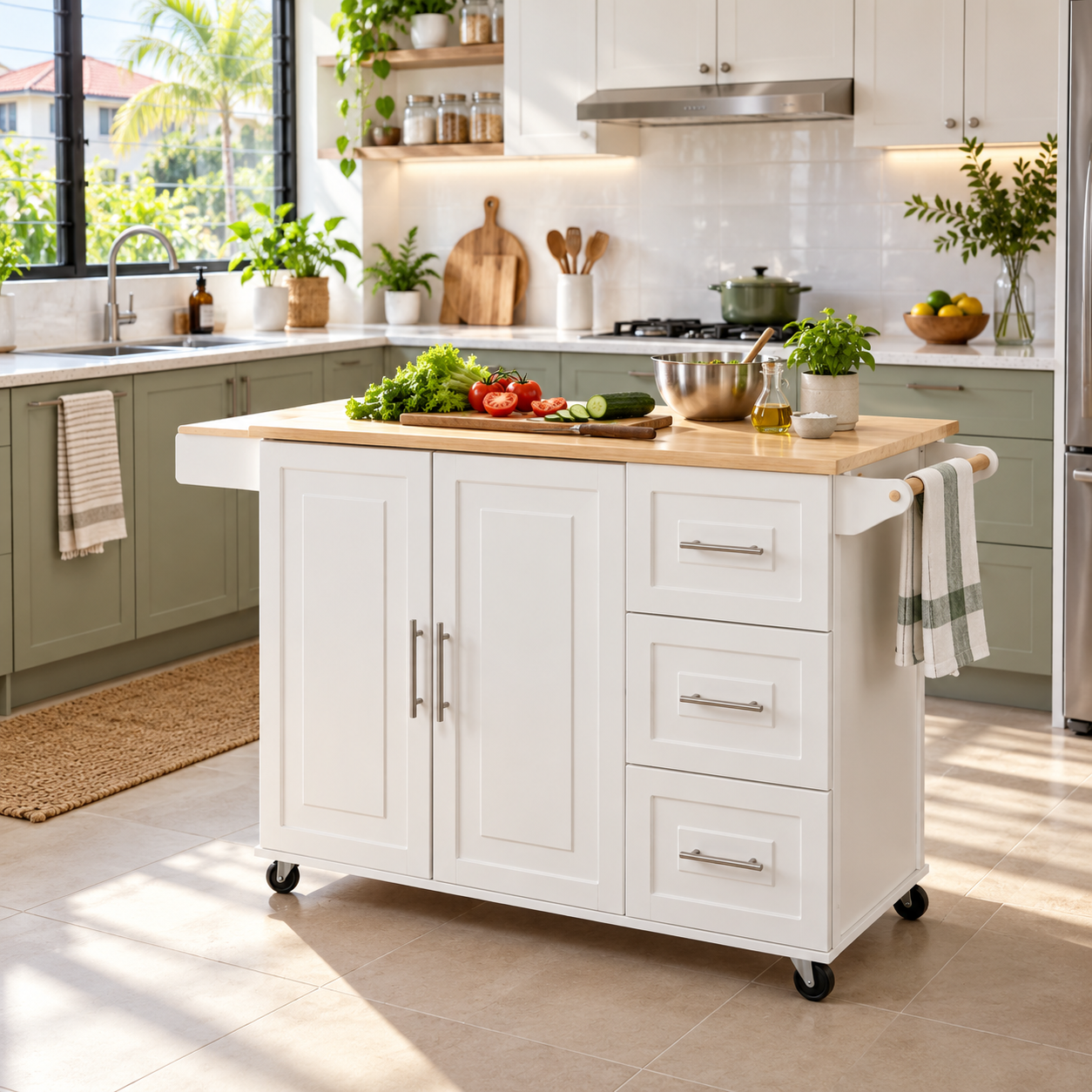 Expandable Mobile Kitchen Island