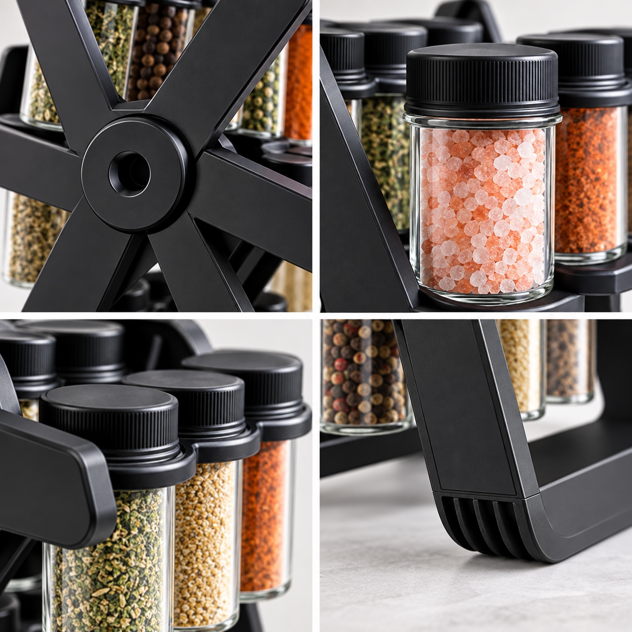 18-Bottle 360° Rotating Spice Rack Organizer