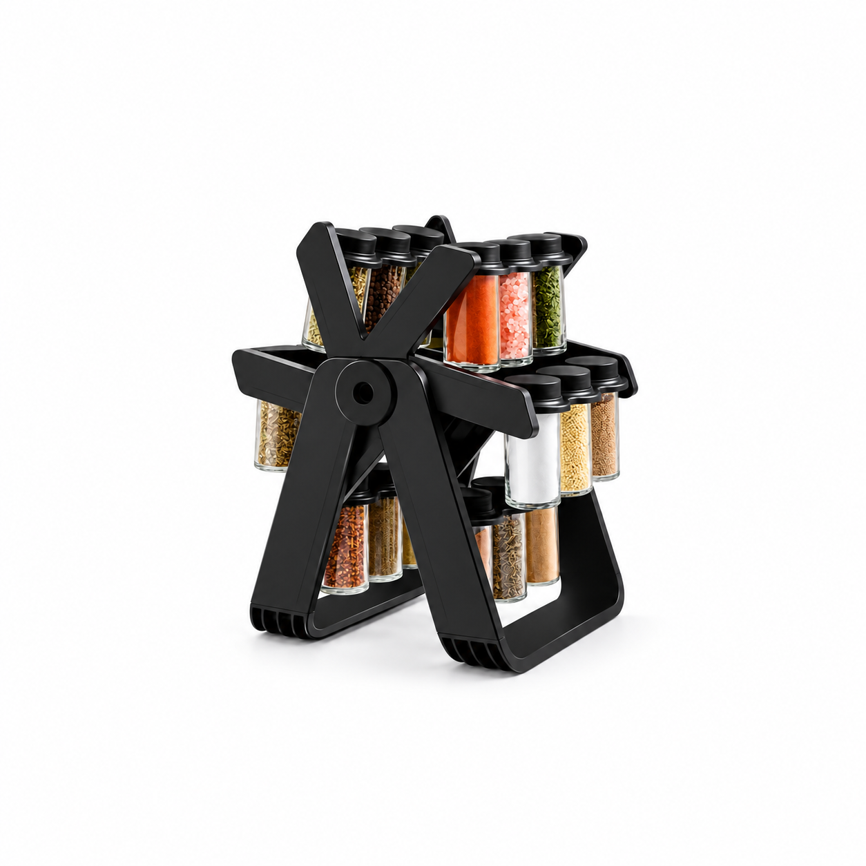 18-Bottle 360° Rotating Spice Rack Organizer